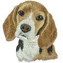 American Beagle embroidery design preview showcasing detailed stitching and vibrant colors. Filename: american beagle embroi…