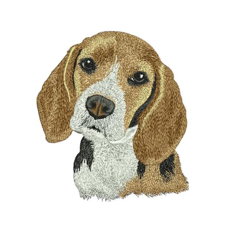 American Beagle embroidery design preview showcasing detailed stitching and vibrant colors. Filename: american beagle embroi…