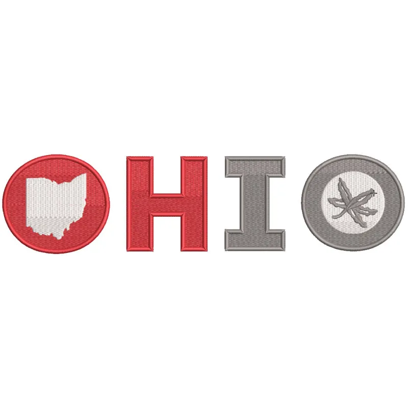 Ohio State art wordmark logo embroidery design preview. Download and stitch this digital design for your projects.