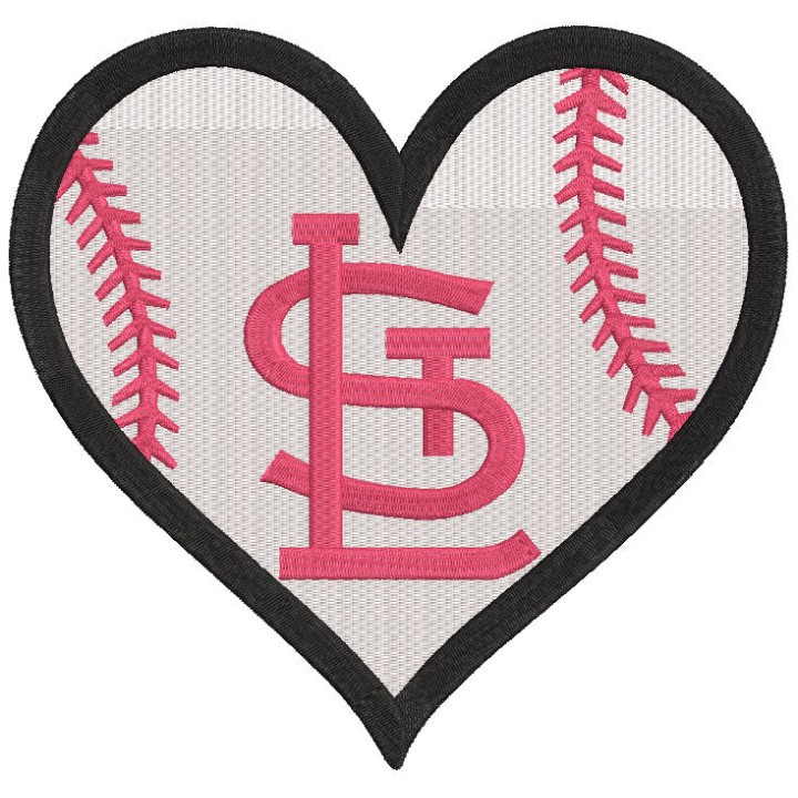 St Louis Cardinals Baseball Heart Logo embroidery design - Embroidery Design