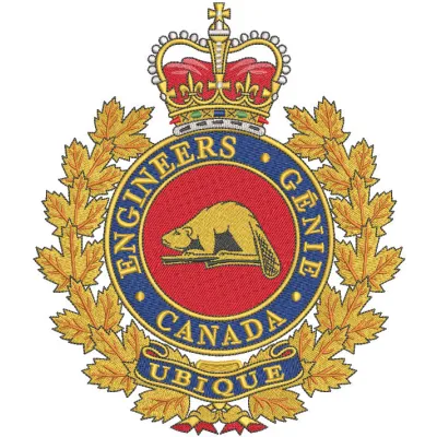 Canadian Military Engineers embroidery design preview for police and emergency services. Filename: canadian military enginee…