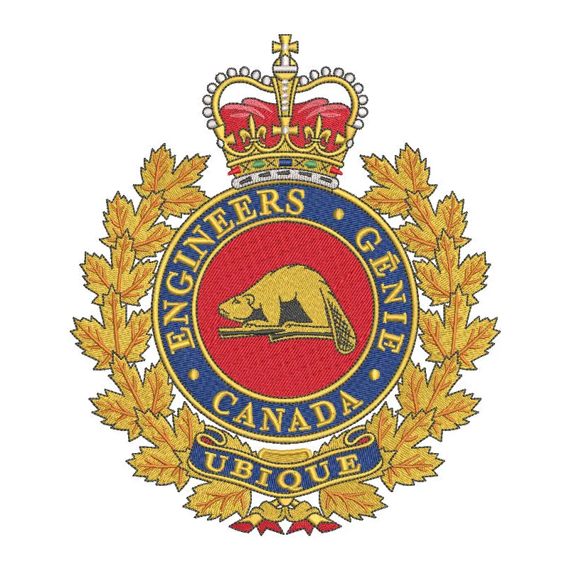 Canadian Military Engineers embroidery design preview for police and emergency services. Filename: canadian military enginee…