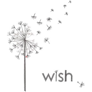Dandelion flower wish embroidery design - Embroidery Design