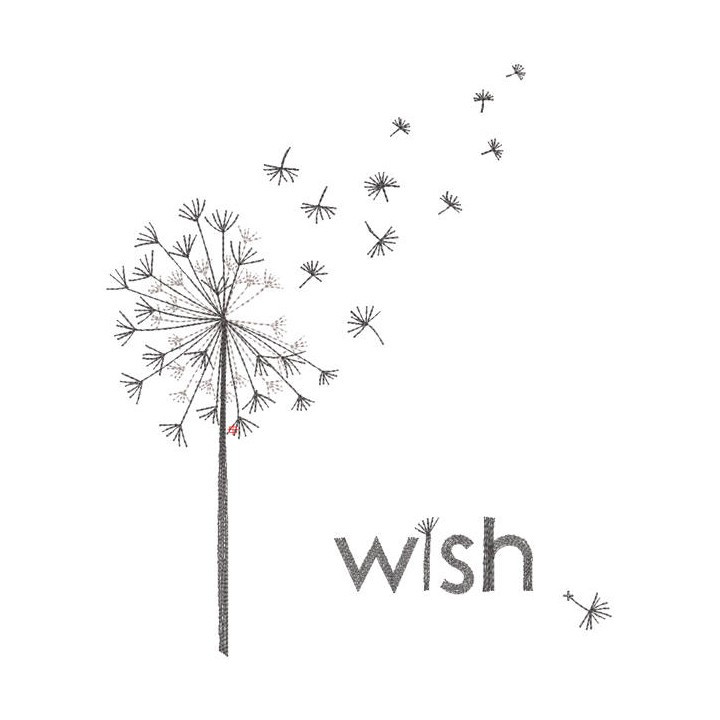 Dandelion flower wish embroidery design - Embroidery Design