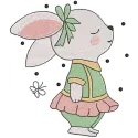 Sweet baby bunny girl vintage embroidery design preview showcasing intricate details and vibrant colors.