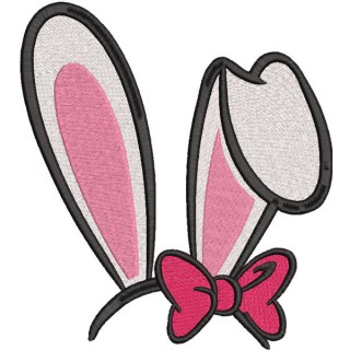 Easter Bunny ears girl embroidery design - Embroidery Design