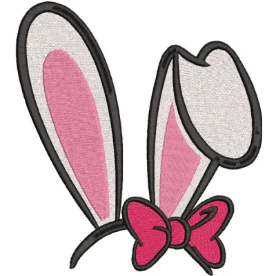 Easter Bunny ears girl embroidery design preview. Filename hint: easter bunny ears girl embroidery design.