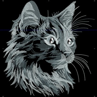 Cat moonlight embroidery design - Embroidery Design