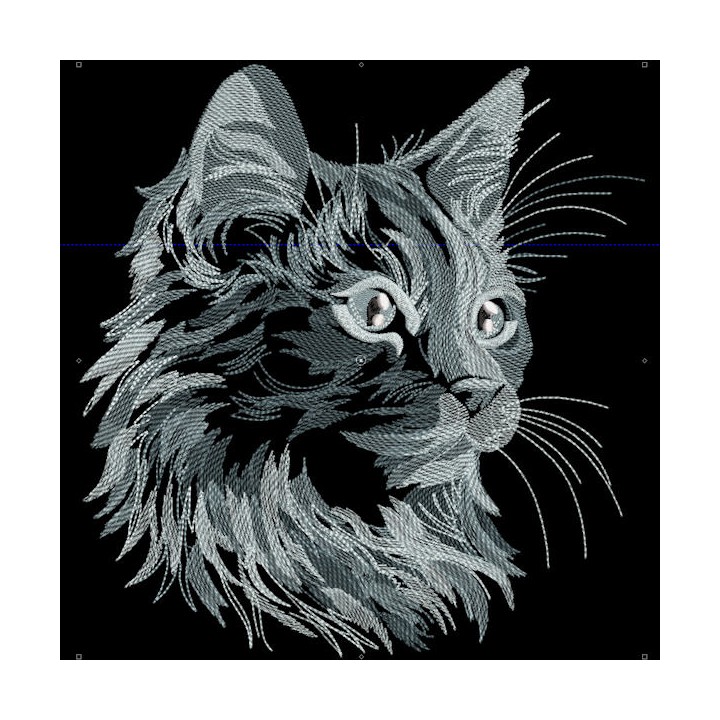 Cat moonlight embroidery design - Embroidery Design