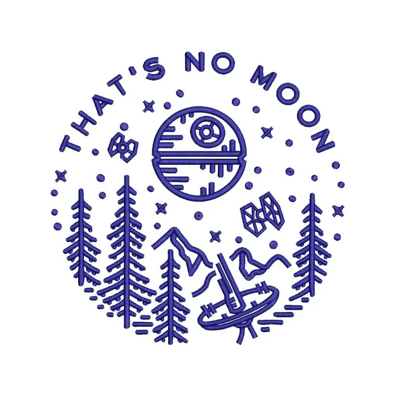 That's no moon embroidery design preview. Perfect for Star Wars fans and machine embroiderers. Filename: that s no moon embr…