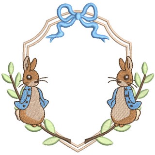 Peter rabbit frame embroidery design - Embroidery Design