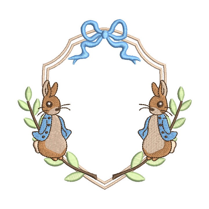 Peter rabbit frame embroidery design - Embroidery Design