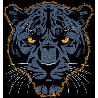 Dark blue panther dark background embroidery design - Embroidery Design