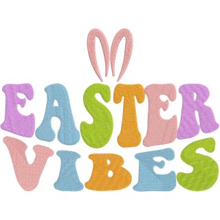 Easter ears vibes embroidery design - Embroidery Design