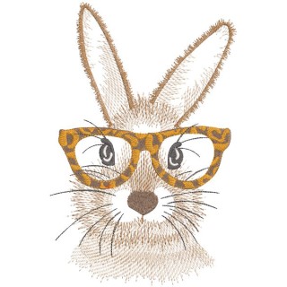 Easter Bunny with Glasses embroidery design - Embroidery Design