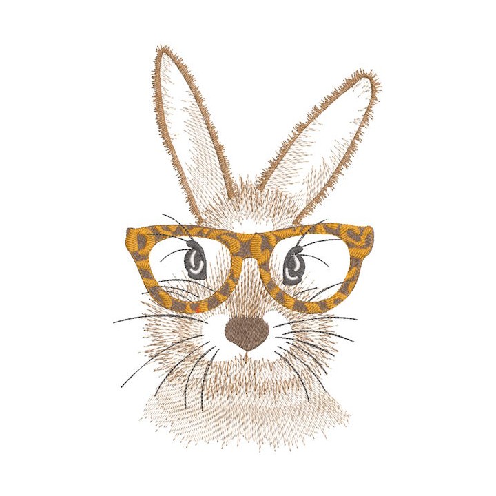 Easter Bunny with Glasses embroidery design - Embroidery Design