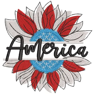 America sunflower all colors embroidery design preview. Filename: america sunflower all colors embroidery design.