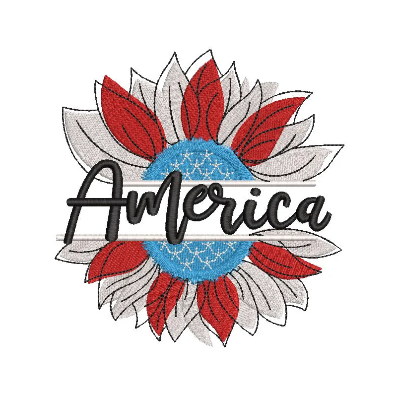 America sunflower all colors embroidery design preview. Filename: america sunflower all colors embroidery design.