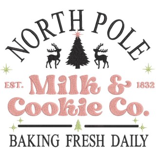 Milk and cookies co embroidery design - Embroidery Design