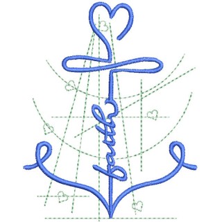 Anchor faith embroidery design - Embroidery Design