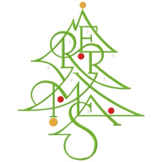 Christmas tree modern embroidery design - Embroidery Design
