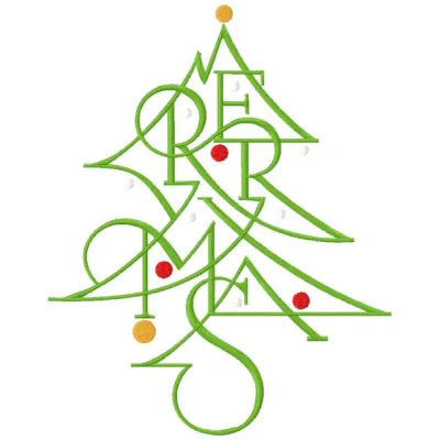 Christmas tree modern embroidery design preview for machine embroidery. Filename: christmas tree modern embroidery design.