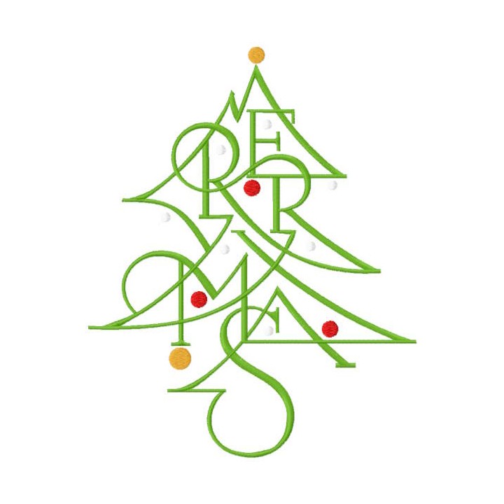 Christmas tree modern embroidery design - Embroidery Design
