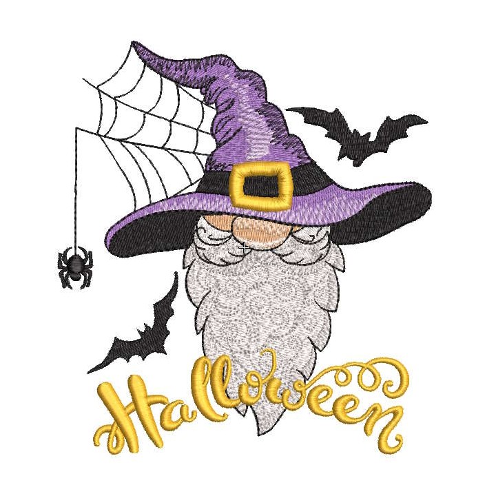 Halloween Mystery gnome embroidery design - Embroidery Design