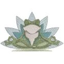 Frog yoga meditation embroidery design preview. Filename hint: frog yoga meditation embroidery design.