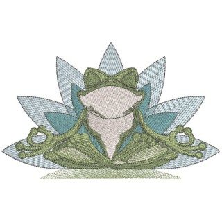 Frog yoga meditation embroidery design - Embroidery Design