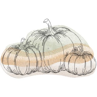 Pumpkins autumn colors embroidery design - Embroidery Design