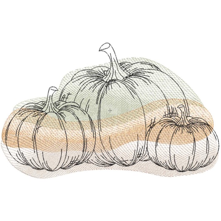 Pumpkins autumn colors embroidery design - Embroidery Design