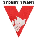 Sydney Swans Alternative Logo embroidery design preview showcasing detailed stitching. Filename: sydney swans alternative lo…
