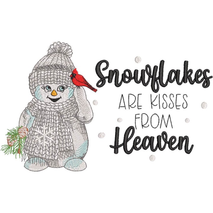 Snowflakes are kisses from heaven embroidery design - Embroidery Design