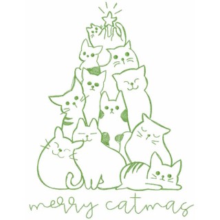 Merry catmas embroidery design - Embroidery Design