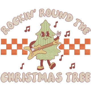 Rockin Around The Christmas Tree embroidery design - Embroidery Design