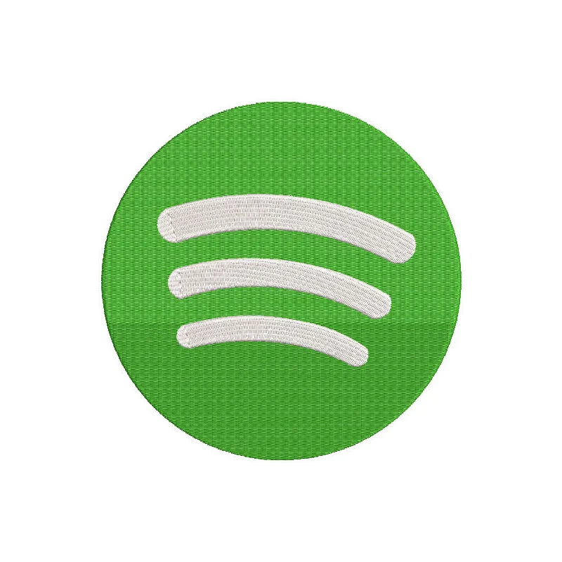 Spotify classic logo embroidery design preview for machine embroidery. Filename: spotify classic logo embroidery design.