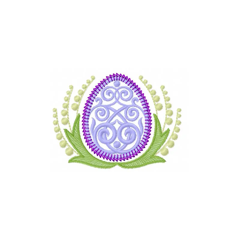 Easter egg spring decor embroidery design preview showcasing vibrant colors and detailed stitching.