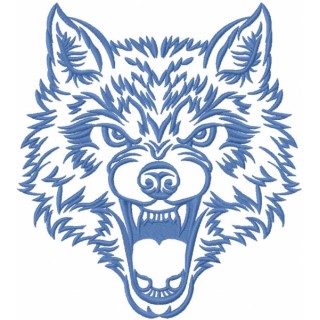Angry wolf muzzle embroidery design - Embroidery Design