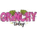 Christmas Grinchy today embroidery design preview showcasing vibrant colors and detailed stitching for festive projects.