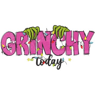 Christmas Grinchy today embroidery design - Embroidery Design
