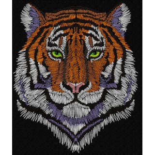 Tiger muzzle black background embroidery design - Embroidery Design