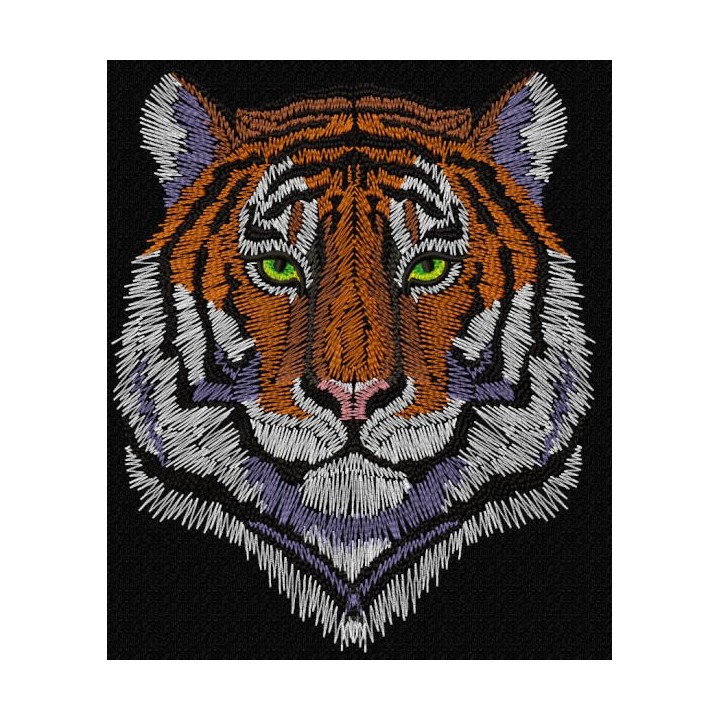 Tiger muzzle black background embroidery design - Embroidery Design