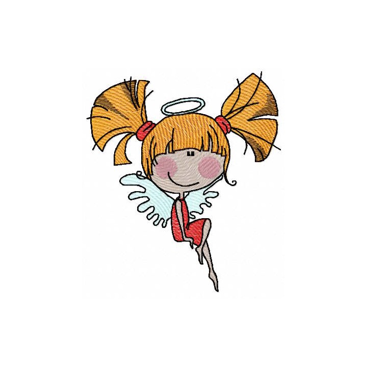 Angel girl for pocket embroidery design - Embroidery Design
