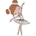 Embroidery design preview of young ballerina in dance embroidery design. Perfect for ballet-themed projects.