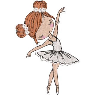 Young ballerina in dance embroidery design - Embroidery Design