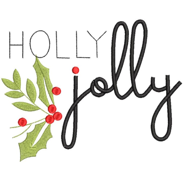 Holly jolly decor embroidery design - Embroidery Design