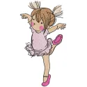 Embroidery design preview of 'first success of young ballerina embroidery design' showcasing delicate stitching.