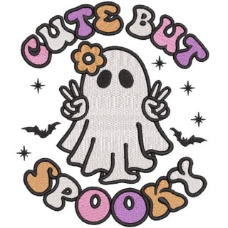 Cute but spooky embroidery design - Embroidery Design