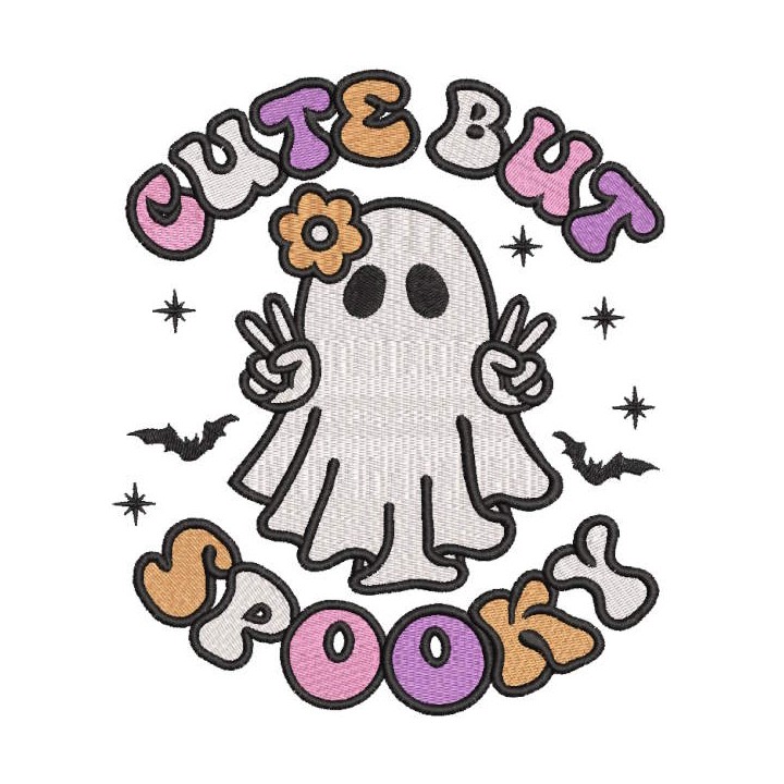 Cute but spooky embroidery design - Embroidery Design
